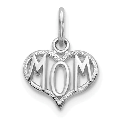 10K White Gold 10K Mom Charm