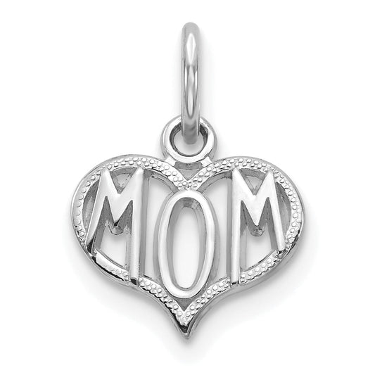 10K White Gold 10K Mom Charm