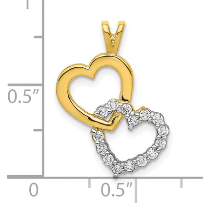 10K Yellow Gold Cz Heart Pendant