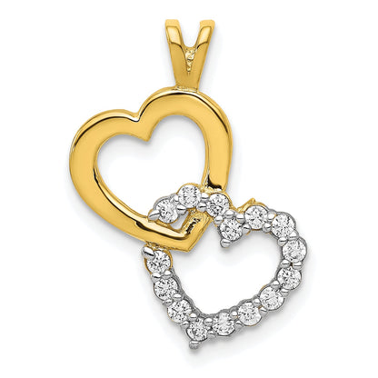 10K Yellow Gold Cz Heart Pendant