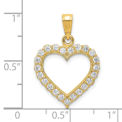 10K Yellow Gold Cz Heart Pendant