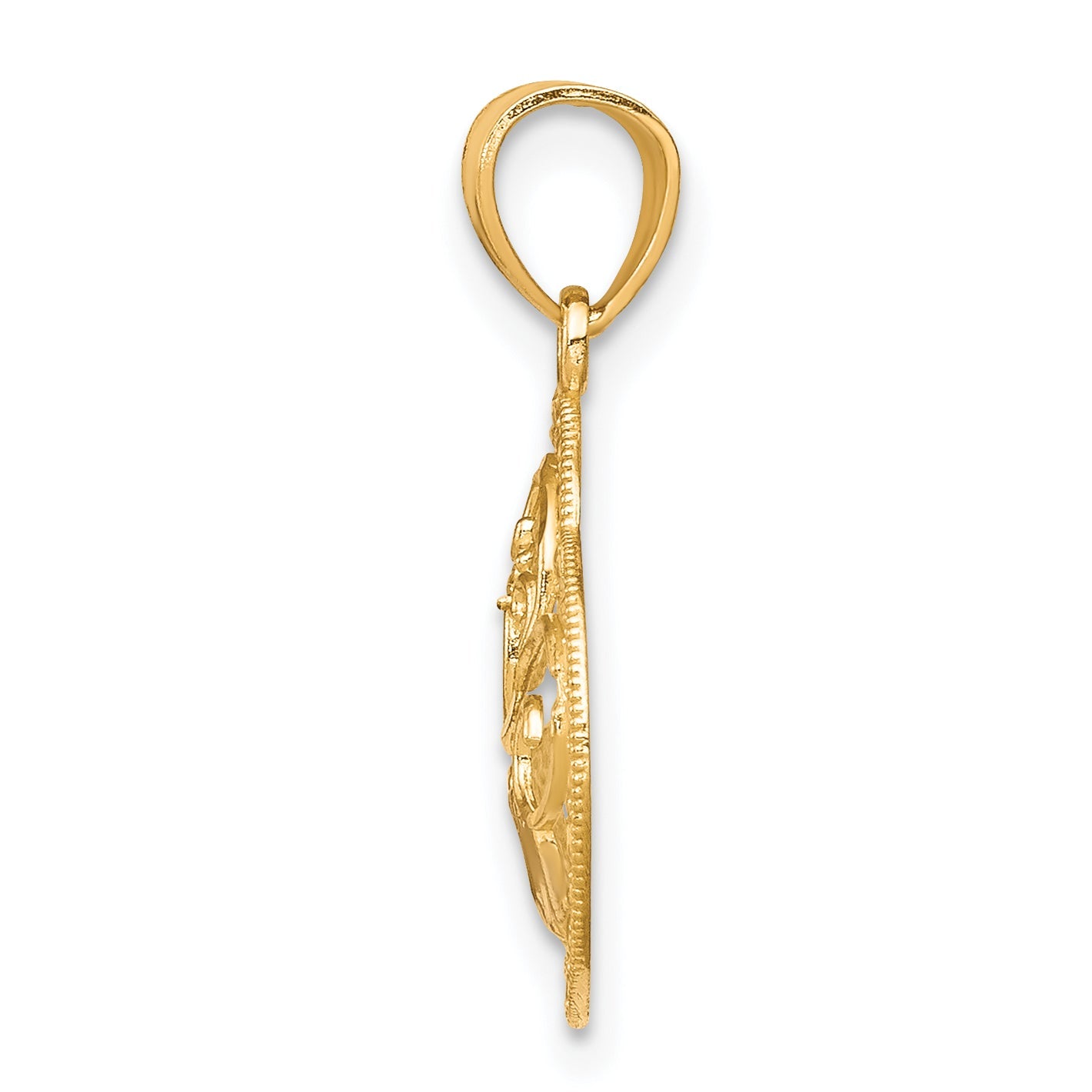 10K Yellow W/Rhodium & Rhodium Mom Heart Charm