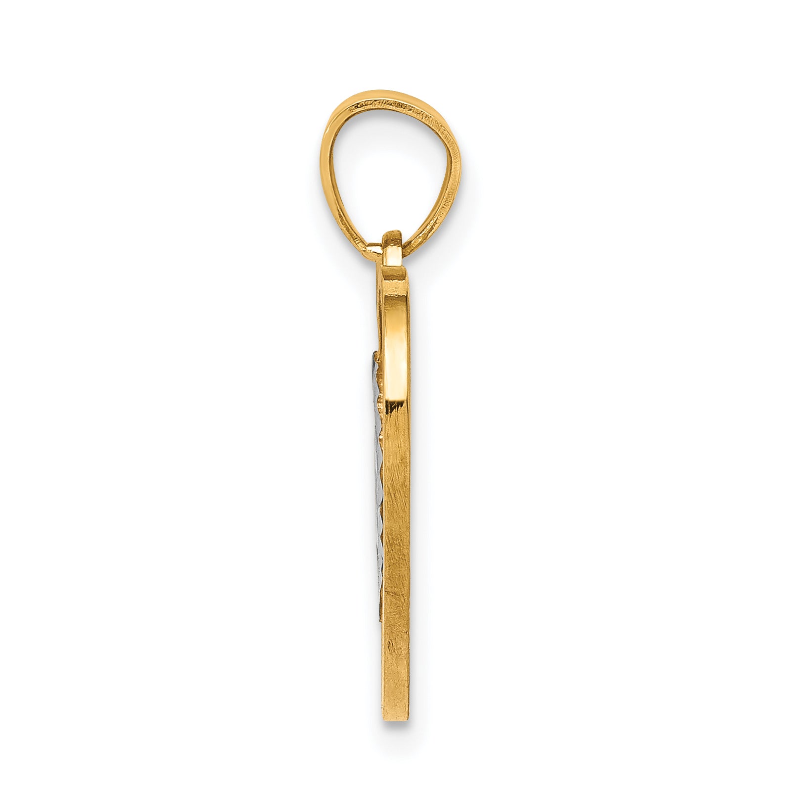 10K Two-Tone W/White Rhodium 15 Heart Pendant