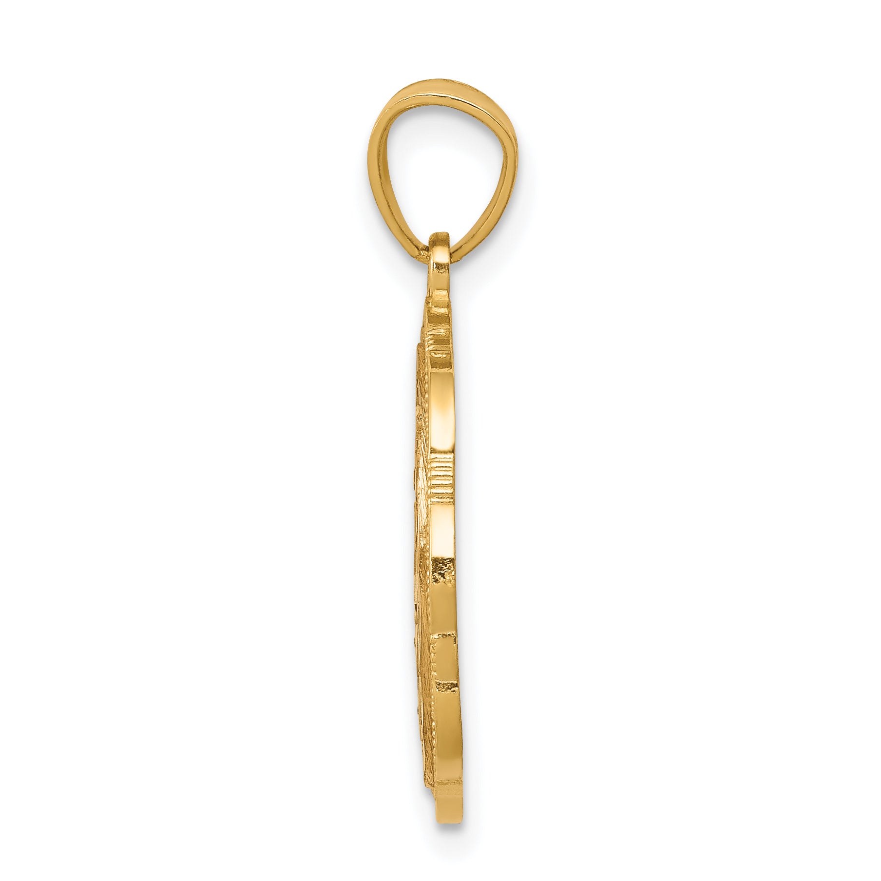 10K Two-Tone W/White Rhodium Sweet 15 Anos Oval Pendant