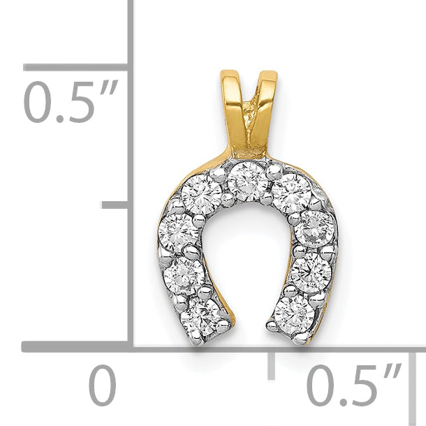 10K Yellow Gold Small Cz Horseshoe Charm