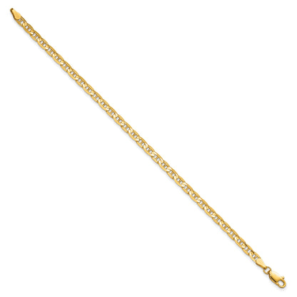 9 Inch 10K Yellow Gold 3.75mm Concave Anchor Chain Bracelet
