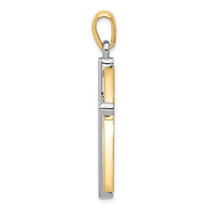 10K Two-Tone Cross Pendant
