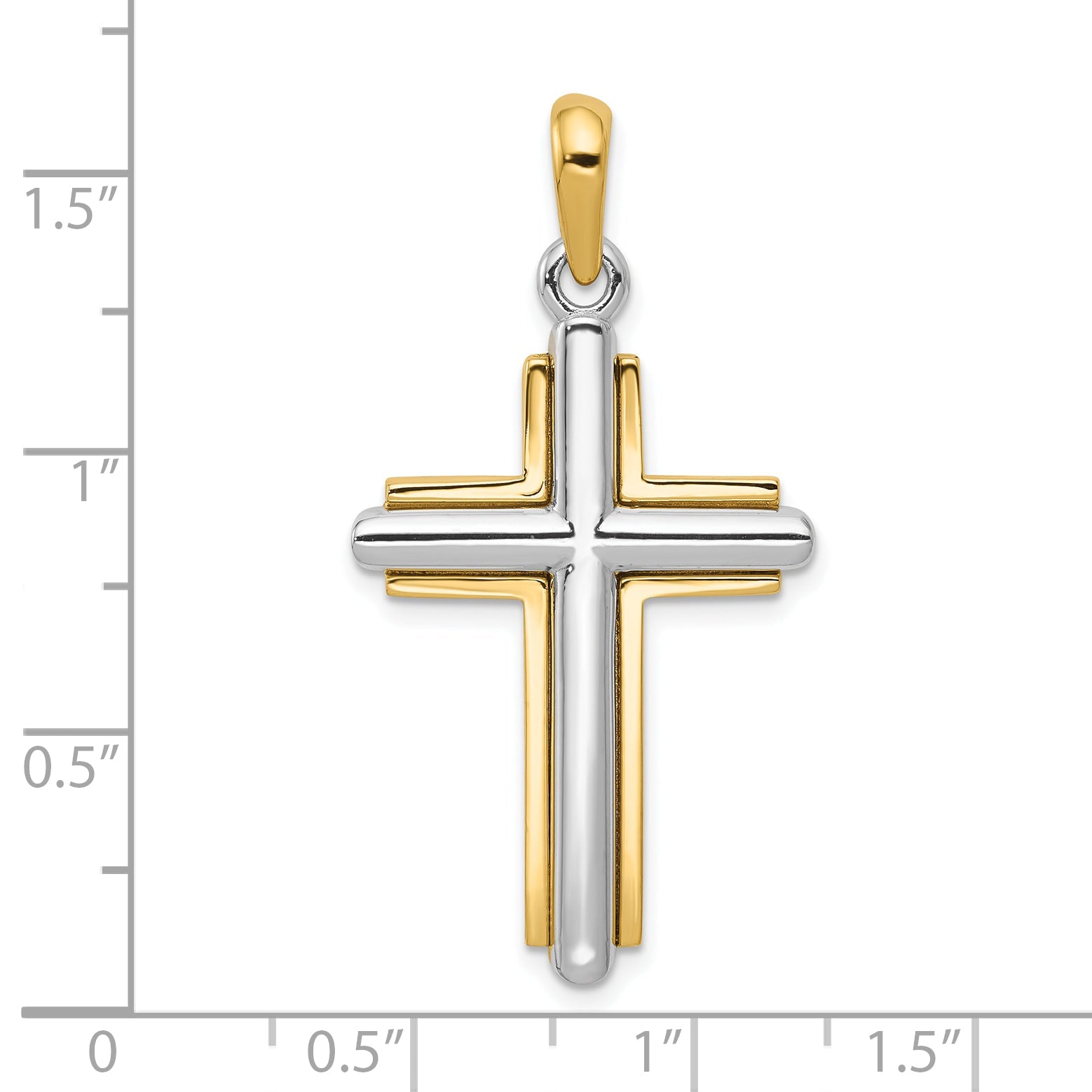 10K Two-Tone Cross Pendant