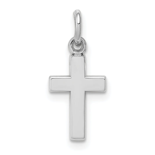 10K White Gold Cross Charm
