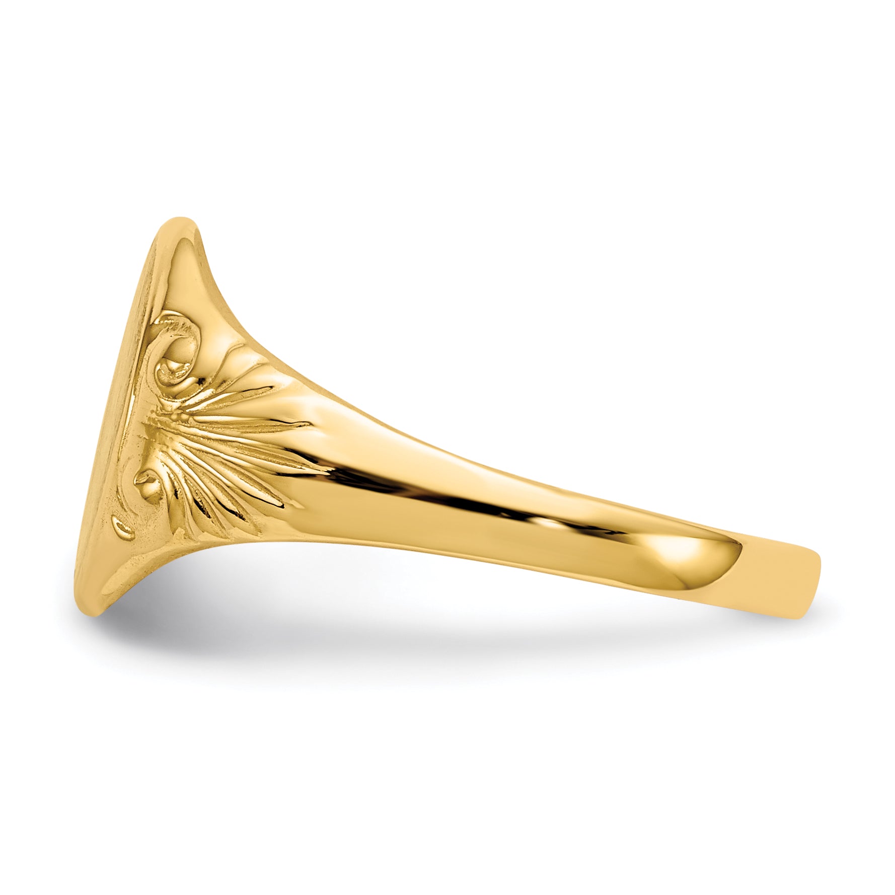 10K Yellow Gold 10.0X7.5mm Closed Back Signet Ring