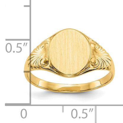 10K Yellow Gold 10.0X7.5mm Closed Back Signet Ring