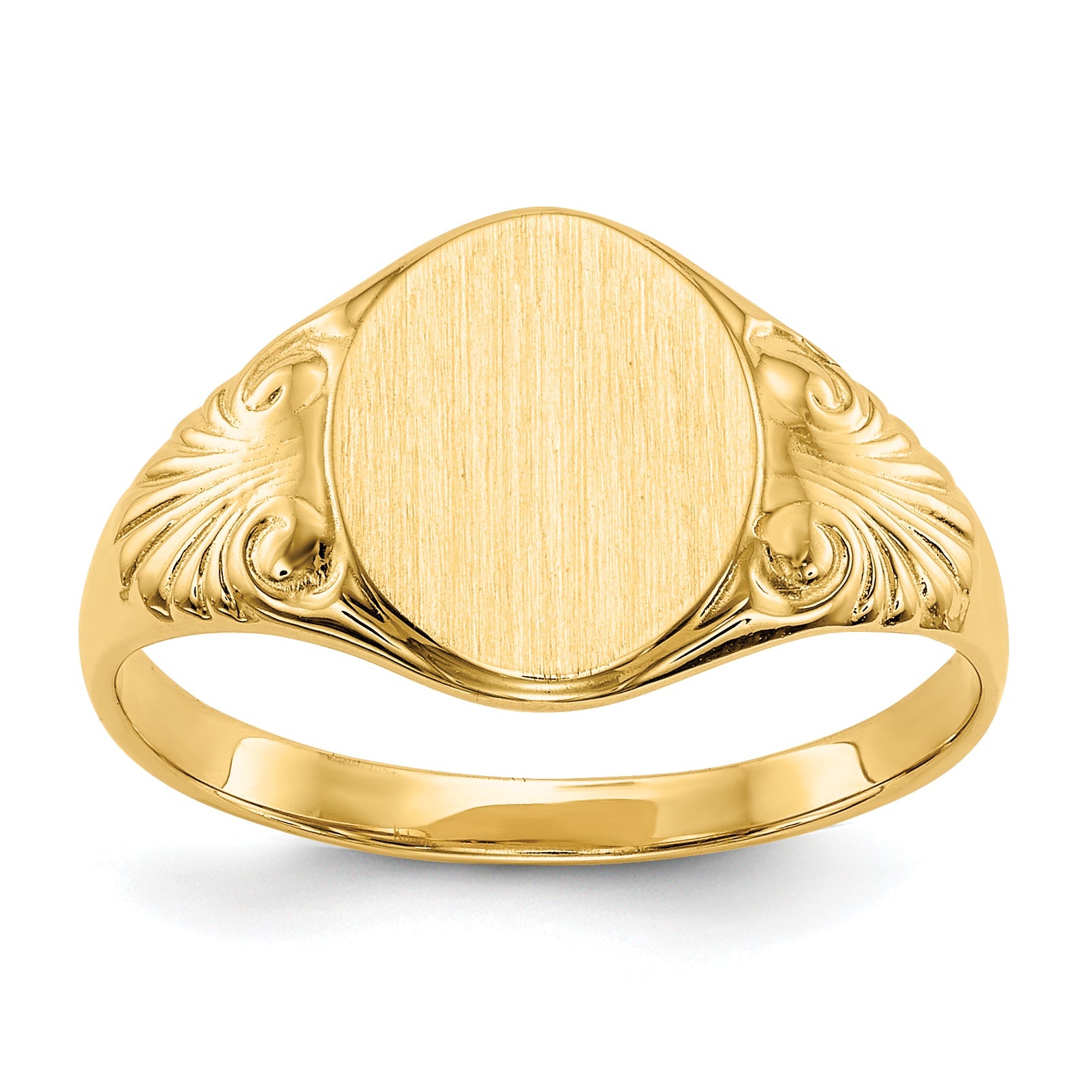 10K Yellow Gold 10.0X7.5mm Closed Back Signet Ring