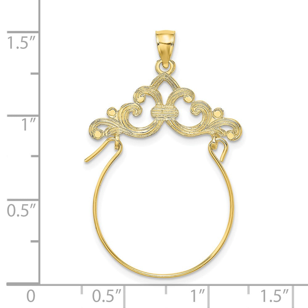 10K Yellow Gold 10K Scroll Framed Charm Holder