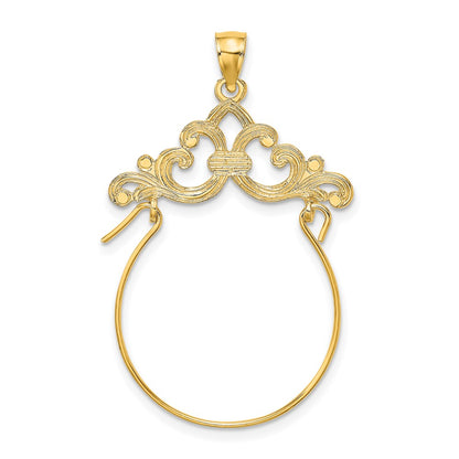 10K Yellow Gold 10K Scroll Framed Charm Holder