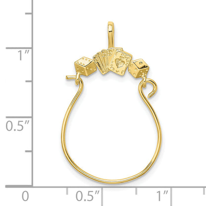 10K Yellow Gold 10K Cards And Dice Charm Holder