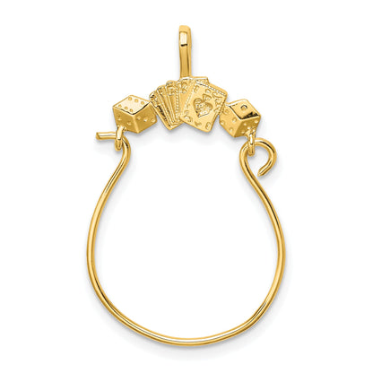 10K Yellow Gold 10K Cards And Dice Charm Holder