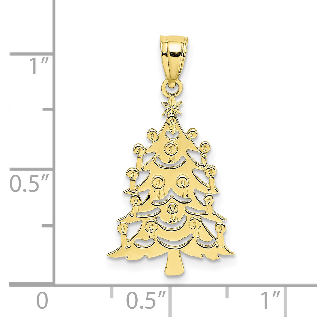 10K Yellow Gold 10K Polished Christmas Tree Pendant