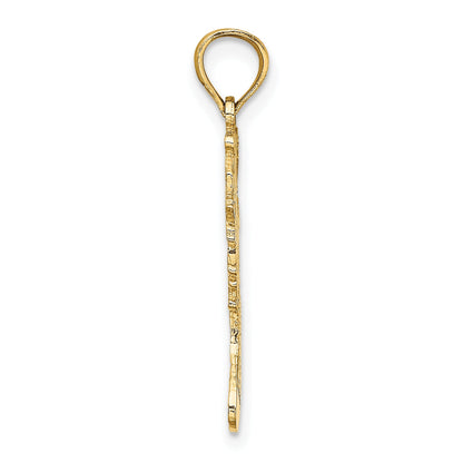 10K Yellow Gold 10K Polished Christmas Stocking Pendant
