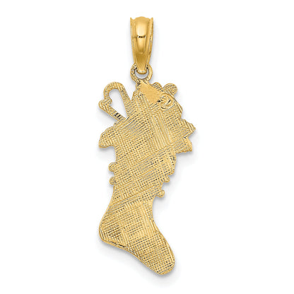 10K Yellow Gold 10K Polished Christmas Stocking Pendant