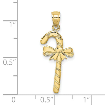 10K Yellow Gold 10K Solid Polished Candy Cane Pendant