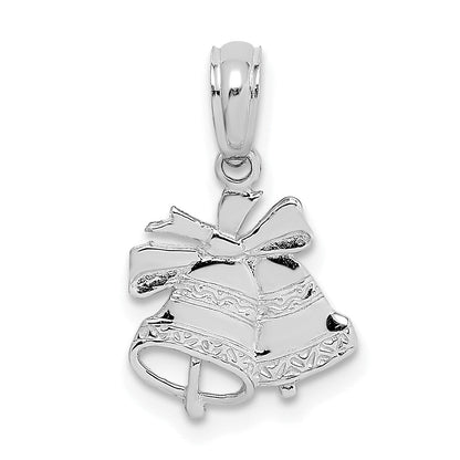 10K White Gold 10K Polished Christmas Bells Pendant