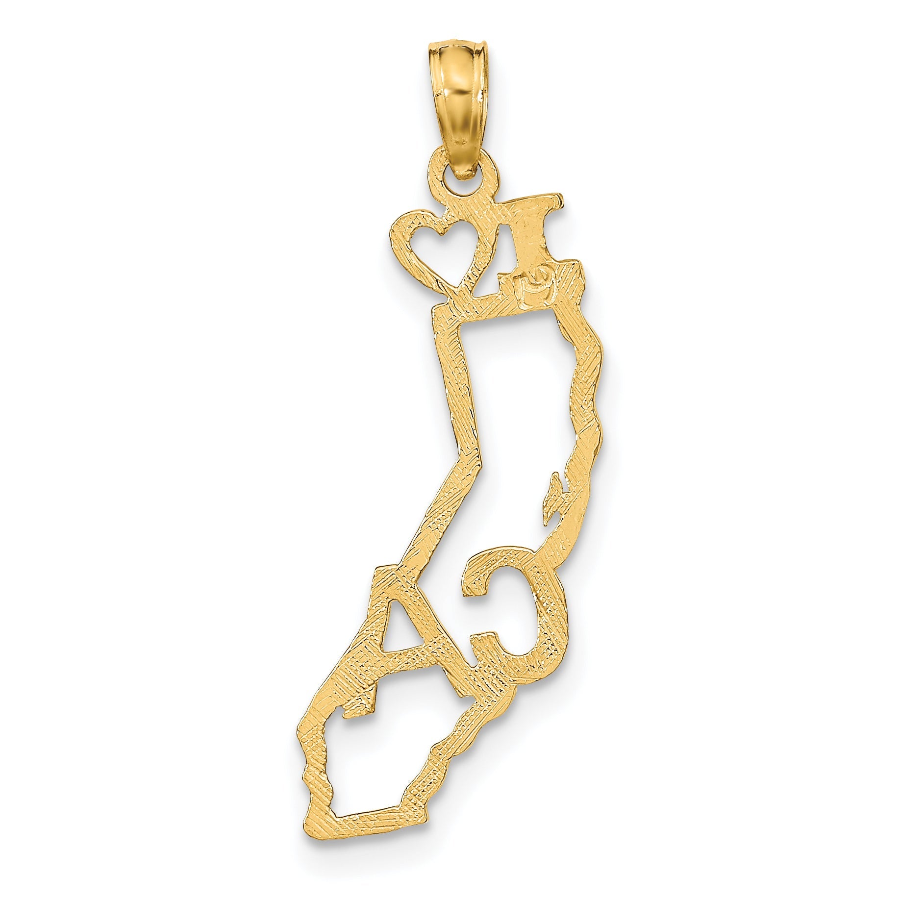 10K Yellow Gold 10K Solid California State Pendant