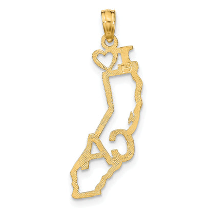 10K Yellow Gold 10K Solid California State Pendant