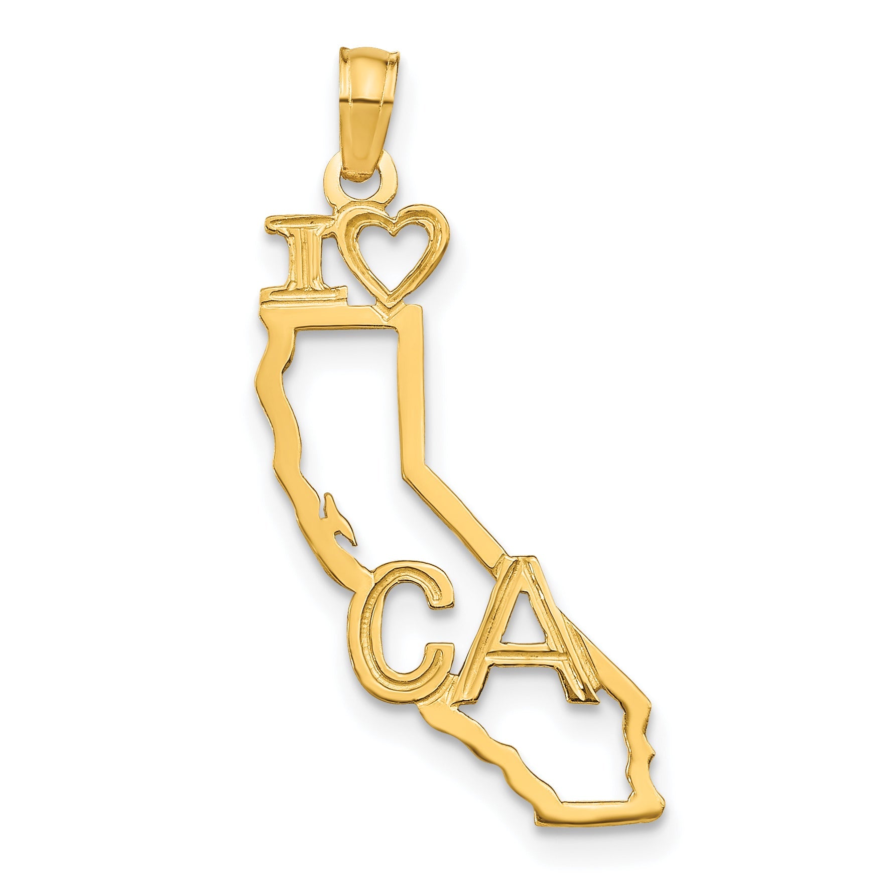 10K Yellow Gold 10K Solid California State Pendant
