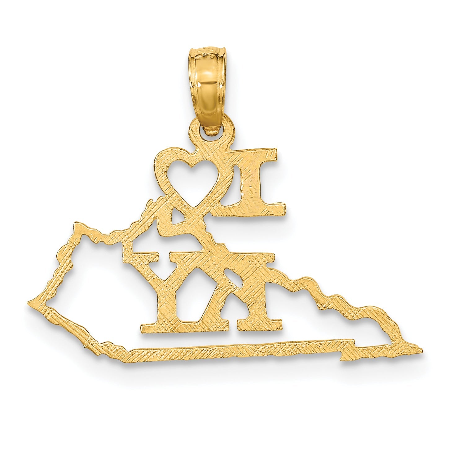 10K Yellow Gold 10K Solid Kentucky State Pendant