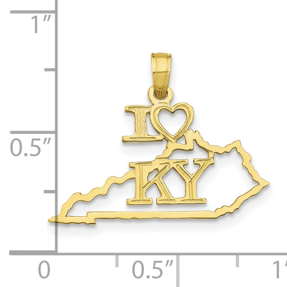 10K Yellow Gold 10K Solid Kentucky State Pendant