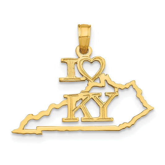 10K Yellow Gold 10K Solid Kentucky State Pendant