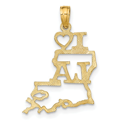 10K Yellow Gold 10K Solid Louisiana State Pendant