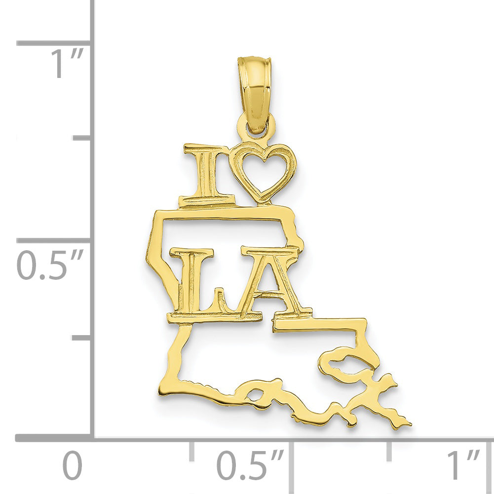 10K Yellow Gold 10K Solid Louisiana State Pendant