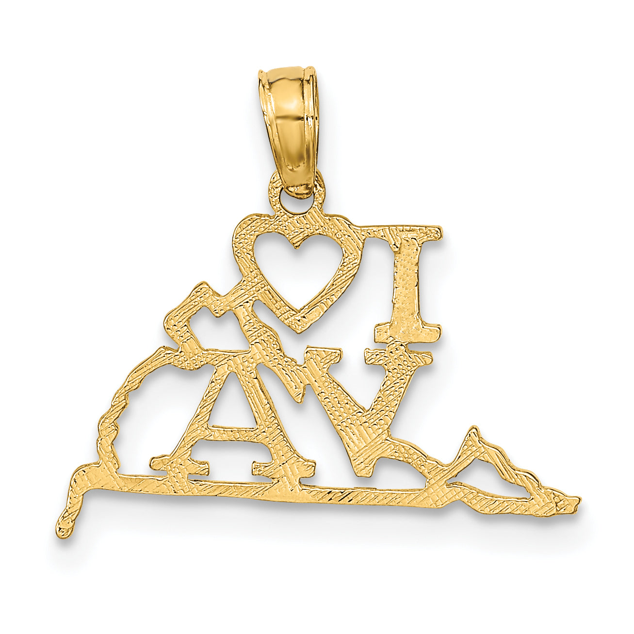 10K Yellow Gold 10K Solid Virginia State Pendant