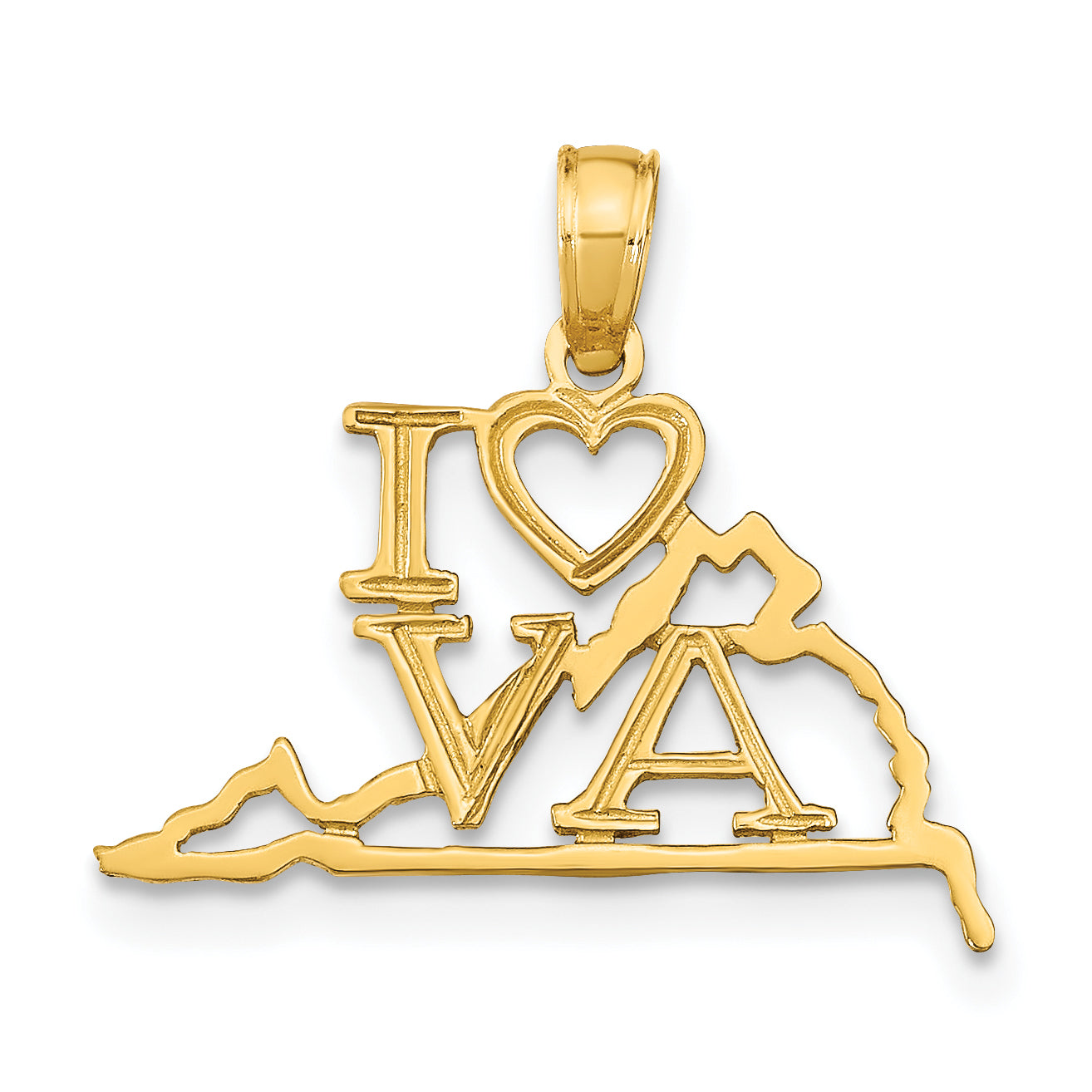 10K Yellow Gold 10K Solid Virginia State Pendant