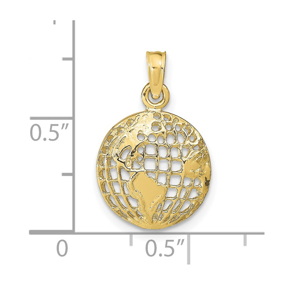 10K Yellow Gold Polished Globe Pendant