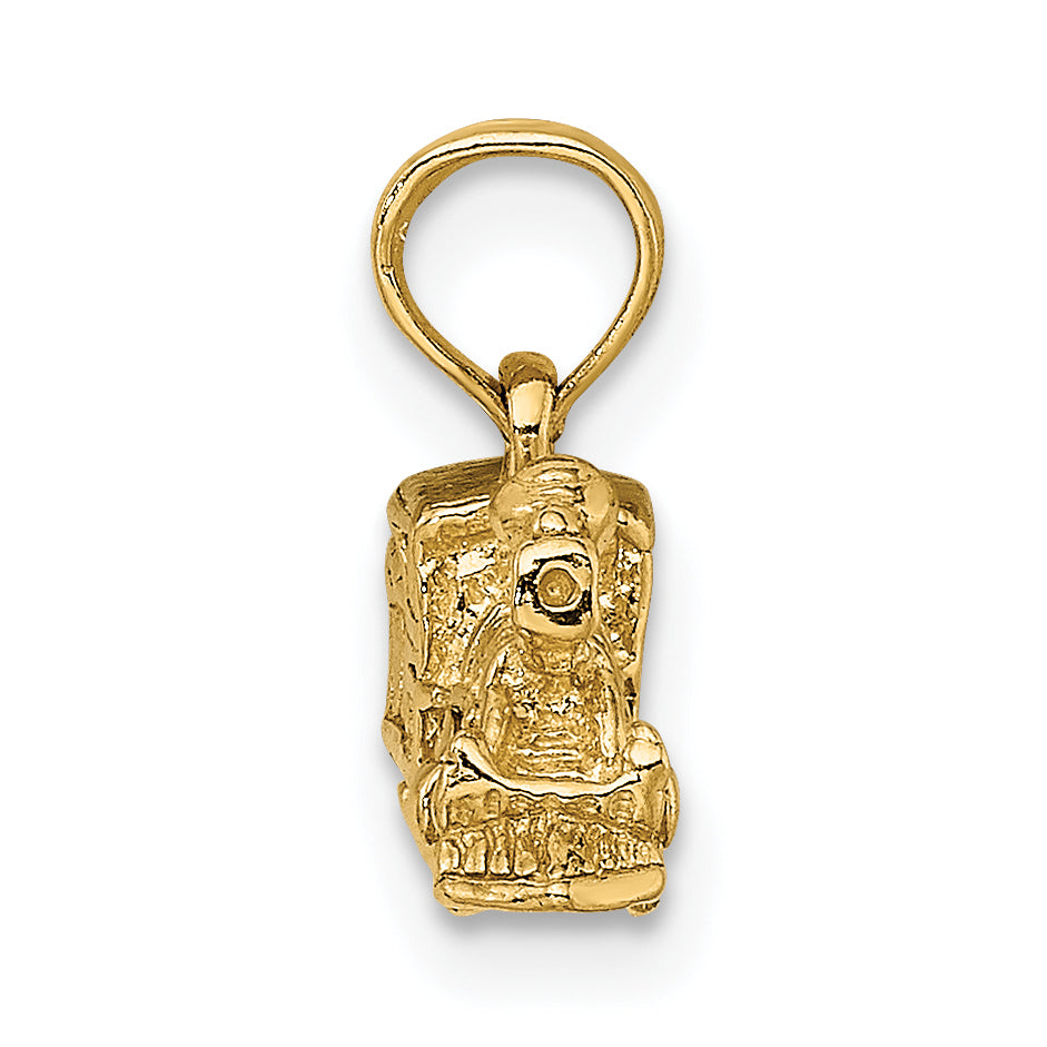 10K Yellow Gold 10K 3-D Locomotive Pendant
