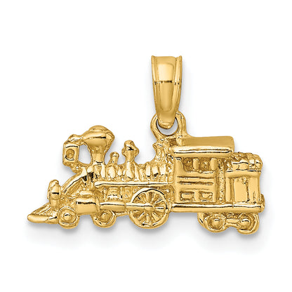 10K Yellow Gold 10K 3-D Locomotive Pendant