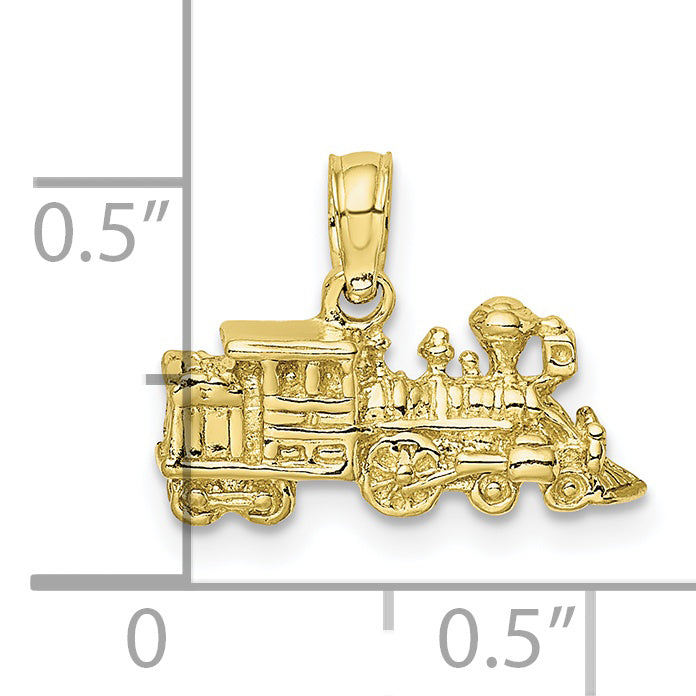 10K Yellow Gold 10K 3-D Locomotive Pendant