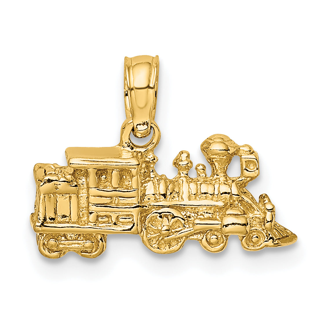 10K Yellow Gold 10K 3-D Locomotive Pendant