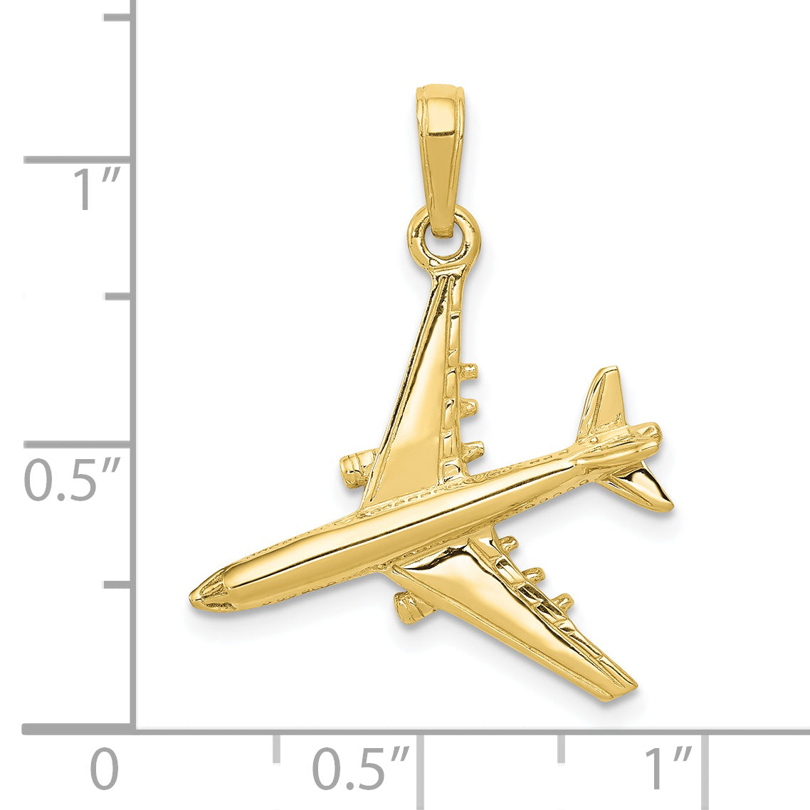 10K Yellow Gold 3-D Jet Pendant