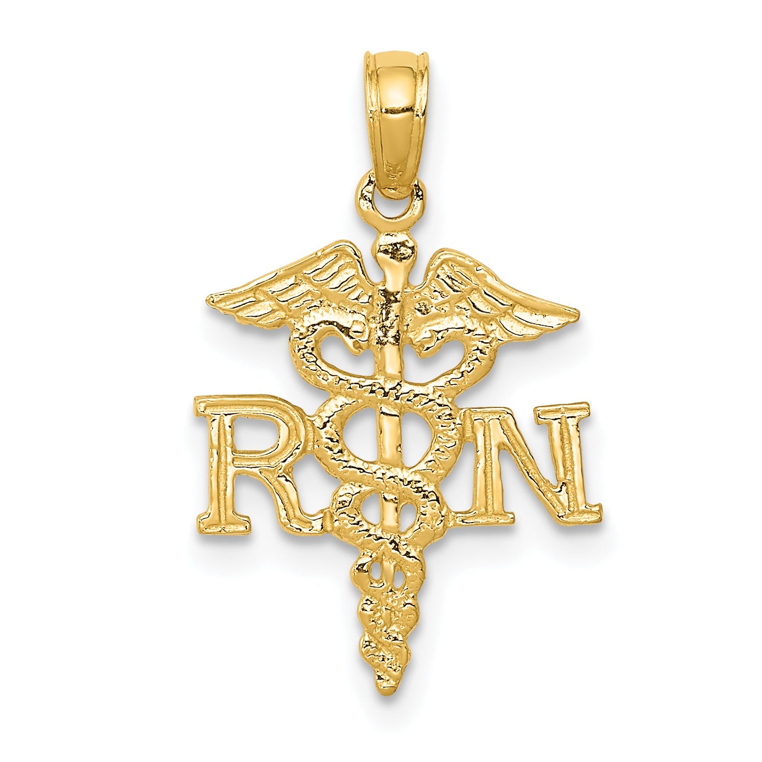 10K Yellow Gold 10K Rn Caduceus Pendant