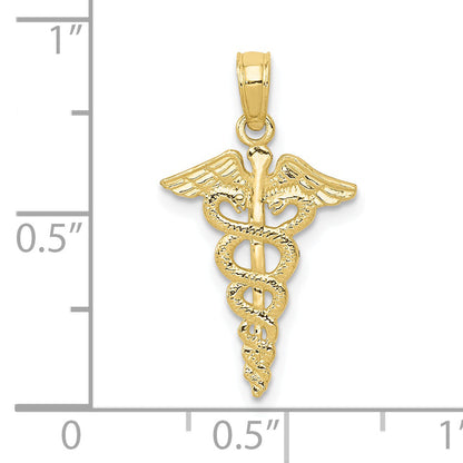 10K Yellow Gold Caduceus Pendant