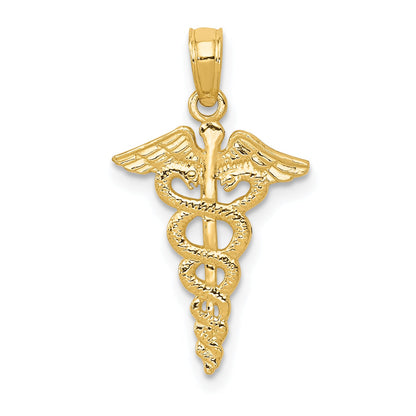 10K Yellow Gold Caduceus Pendant