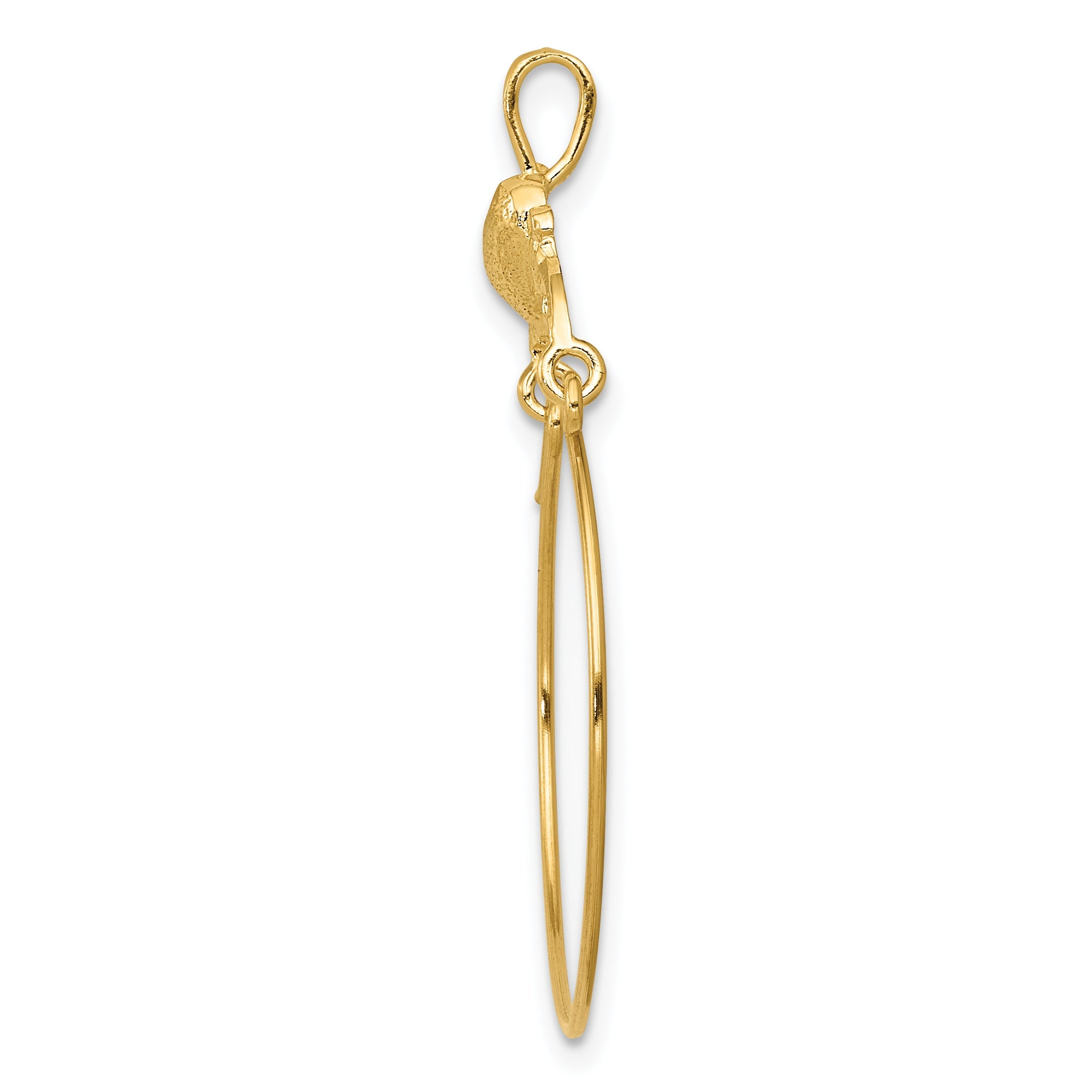 10K Yellow Gold Polished Heart Charm Holder