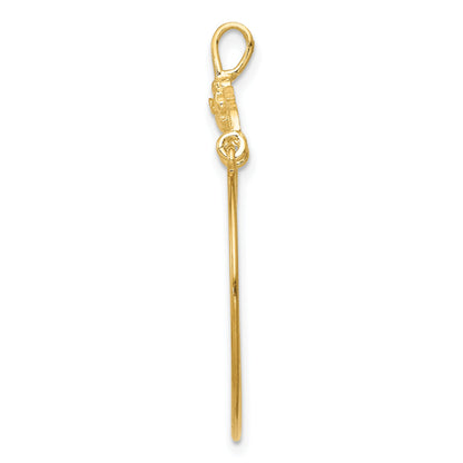 10K Yellow Gold Polished Floral Charm Holder