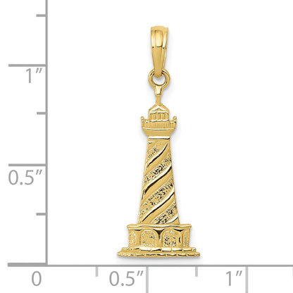 10K Yellow Gold Lighthouse Pendant