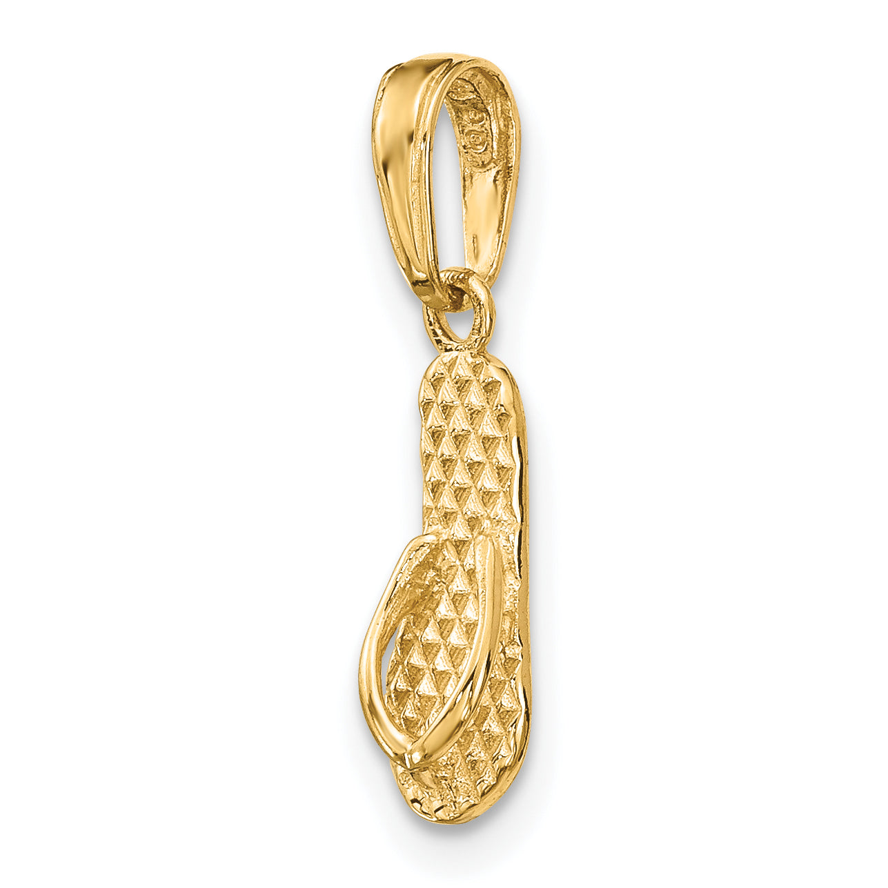 10K Yellow Gold 10K 3-D Hawaii Flip-Flop Pendant