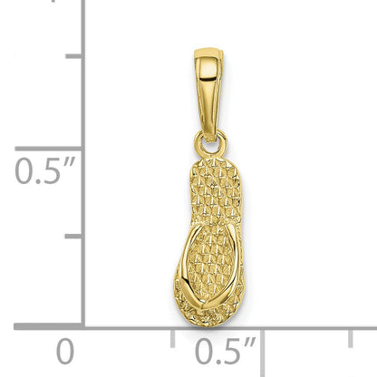 10K Yellow Gold 10K 3-D Hawaii Flip-Flop Pendant