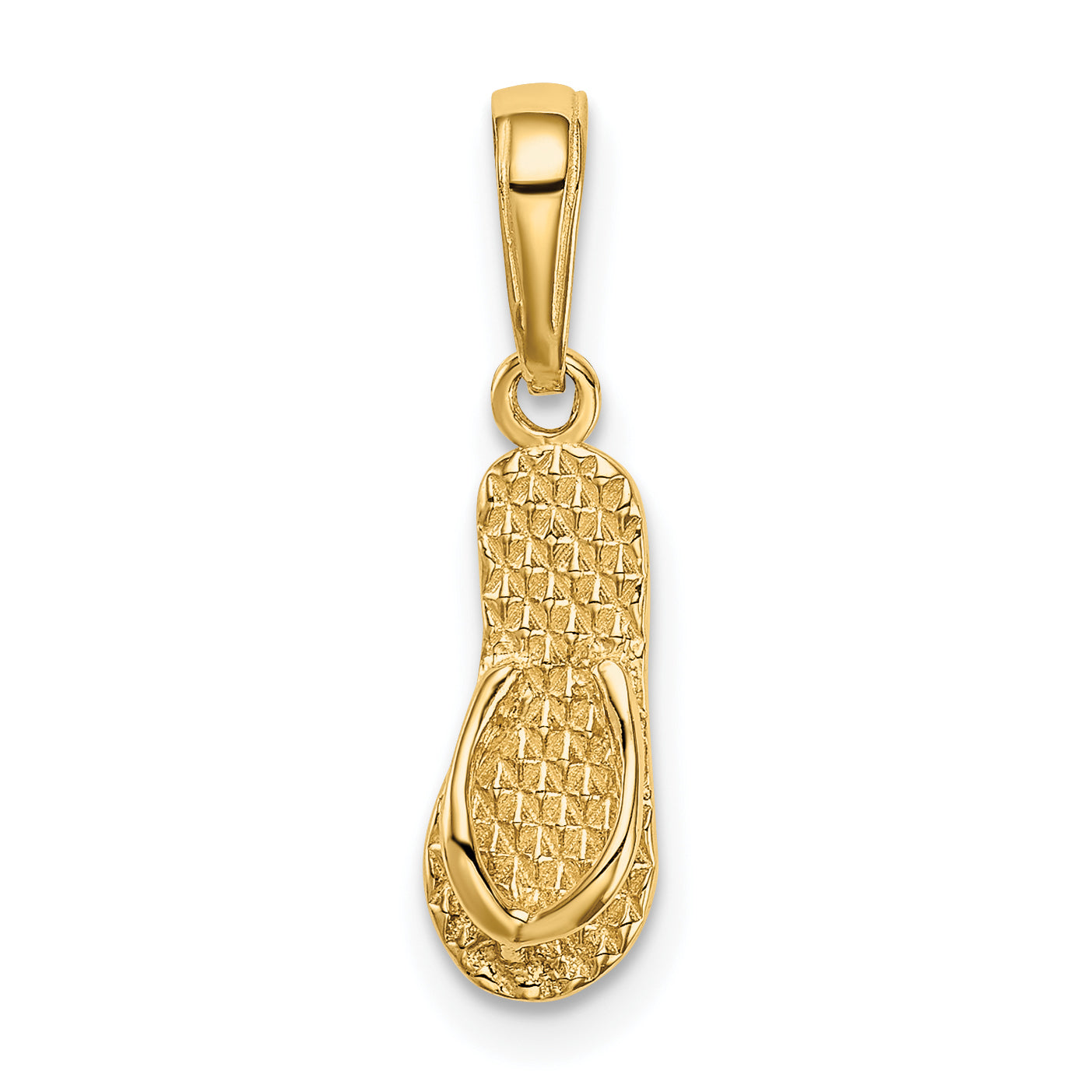 10K Yellow Gold 10K 3-D Hawaii Flip-Flop Pendant
